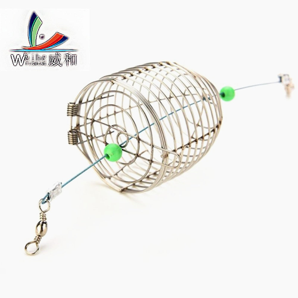 1Pcs 3 Kinds Size Stainless Steel Wire Trap Snare Pit Cage Small Fish Baits Round Basket Tray Fishing Tackle Tools For Fishing - ArtificialBeast