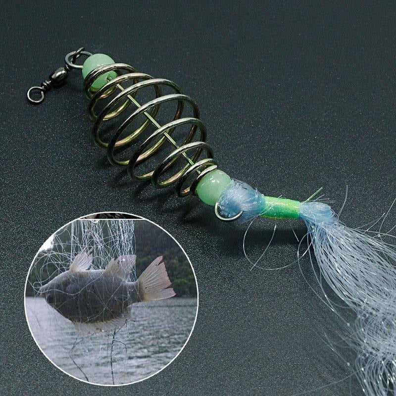 New Explosion Fish hook Stainless Steel Rigs Swivel Fishing Tackle Lures Baits Single Combination String Hook with Net Mesh - ArtificialBeast