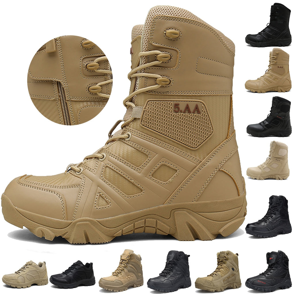 Cungel Winter Autumn Men Military Boots Quality Special Tactical Desert Combat Ankle Boats Army Work Shoes Leather Snow Boots - ArtificialBeast