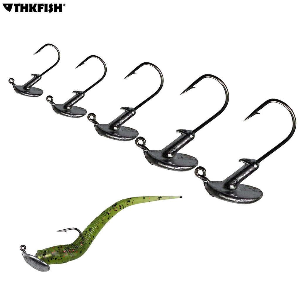 5pcs/lot Jump Jig Head Fishing Hook 3.5g 5g 7g 10g 14g Tumbler Anti-hanging grass Lead Head Fishing Hooks Soft Lure Tackle - ArtificialBeast