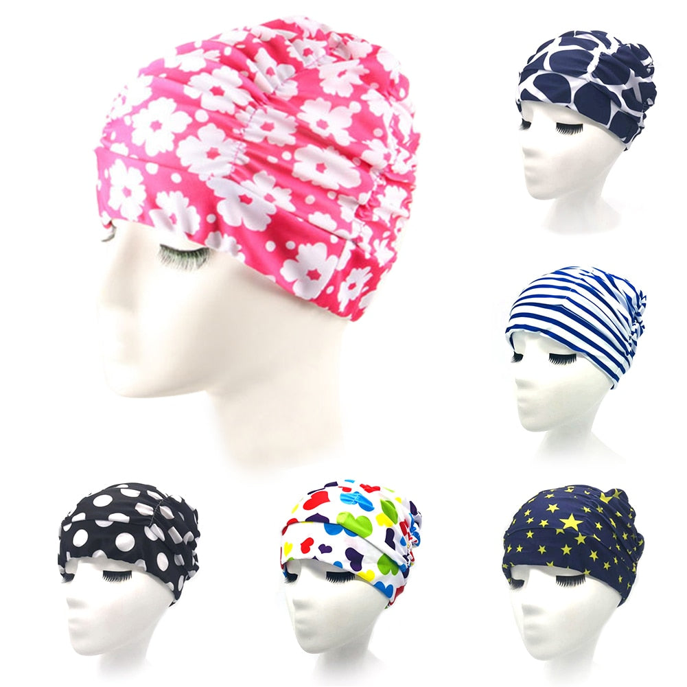 Unisex Swimming Cap Non Slip High Elasticity Long Hair Soft Printed Bathing Cap Adults Diving Stretch Sports Turban Swim Pool #2 - ArtificialBeast