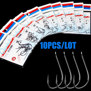 10pcs/lot 1#-18# black Maruseigo Hook No Ring Carp Fishing Hooks Seawater and Fresh Water Hooks gamakatsu - ArtificialBeast