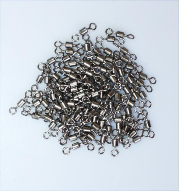 100PCS Stainless Steel Fishing Barrel Ball Bearing Rolling Swivel Solid Rings Line Hook Connecting Ring Lures Connector 7# 1 cm - ArtificialBeast