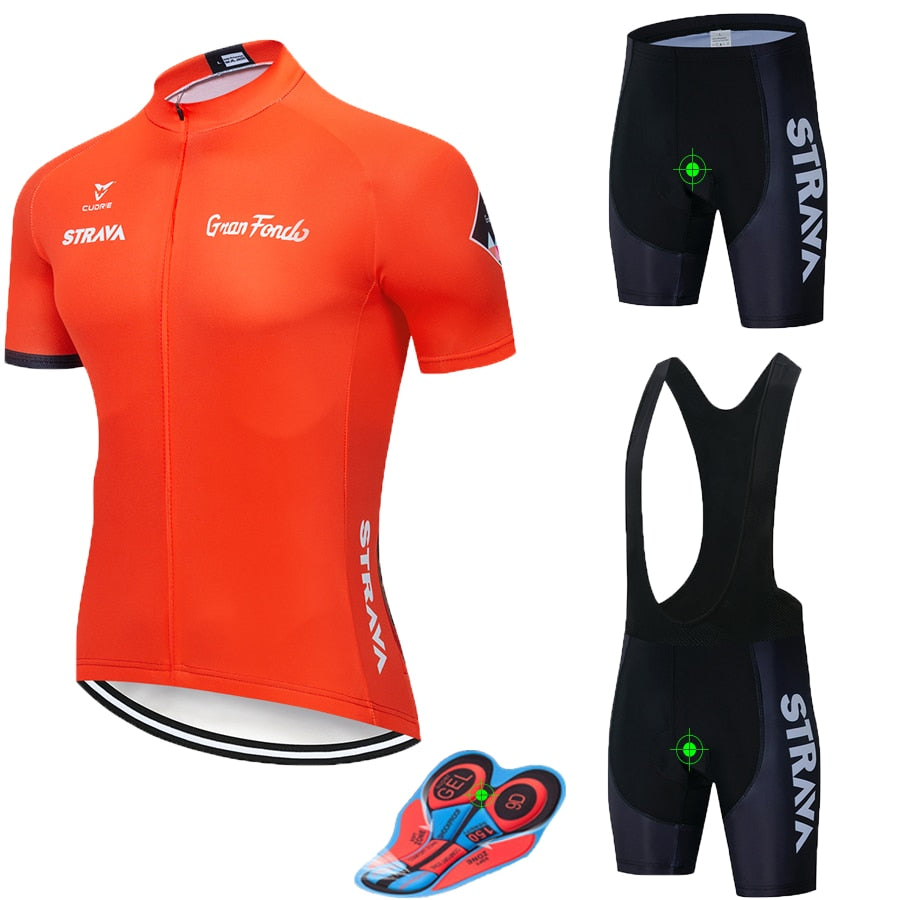 2019 STRAVA Cycling Jersey Set Summer Mountain Bike Clothing Pro Bicycle Cycling Jersey Sportswear Suit Maillot Ropa Ciclismo - ArtificialBeast