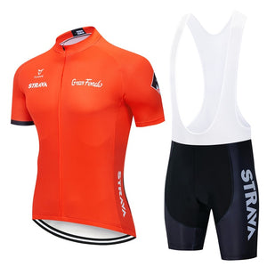 2019 STRAVA Cycling Jersey Set Summer Mountain Bike Clothing Pro Bicycle Cycling Jersey Sportswear Suit Maillot Ropa Ciclismo - ArtificialBeast