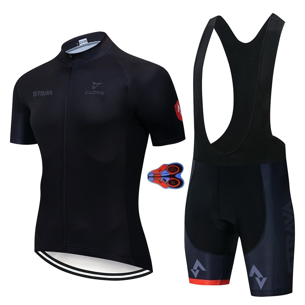 2019 Summer Strava Men Team cycle Wear Short Sleeve Bike Clothing Maillot Ropa Ciclismo Uniformes Biking Clothes 9D bib shorts - ArtificialBeast