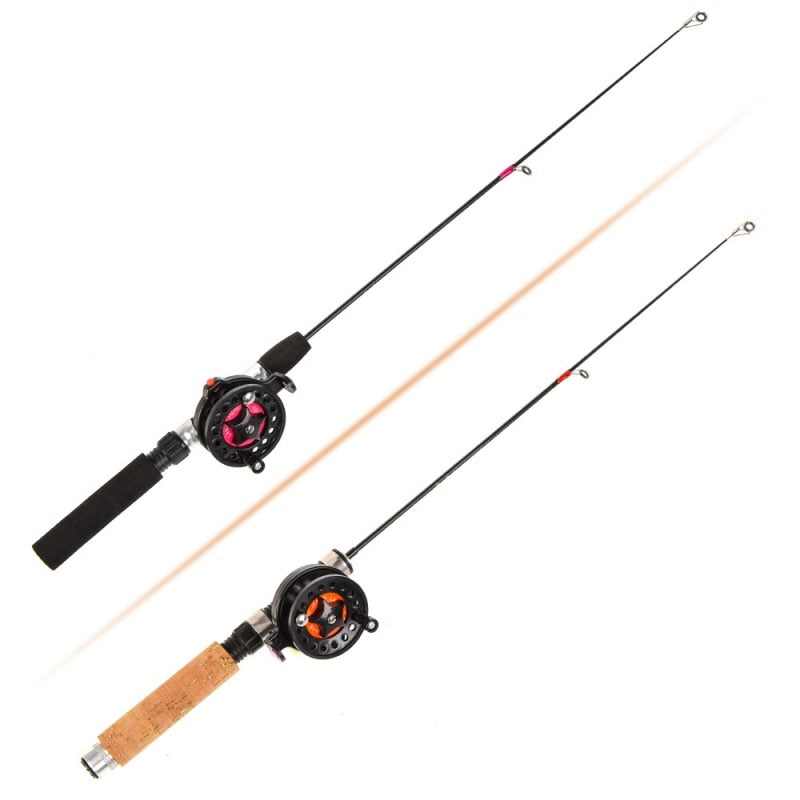 Ice Fishing Rod (Reel) Winter Super Short FRP Fiber Lightweight Retractable Telescopic Pole (Wheel) For Freshwater Saltwater - ArtificialBeast