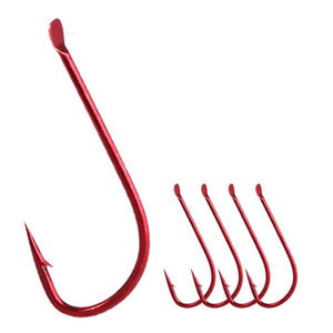 10pcs/lot black and red sode fishing hooks  High Carbon Steel Fishing Hook  Non-Barb  gamakatsu - ArtificialBeast