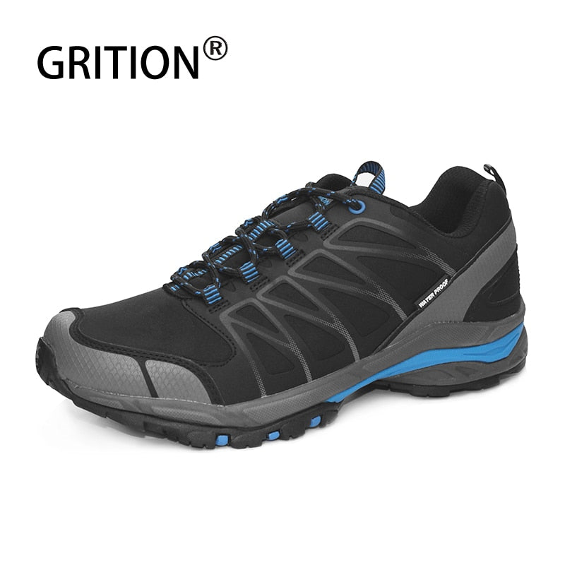 GRITION Men Waterproof Trekking Boots Lace up Mountain Climbing Shoes Non-slip Outdoor Winter Hiking Boots Large Size Shoes 2019 - ArtificialBeast