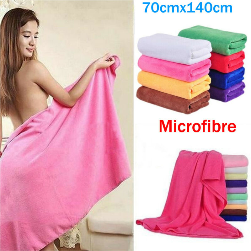 Pure Color Natural Microfiber Towel 70x140cm Absorbent Fiber Family Bath Washer Beach Swimming Towels - ArtificialBeast