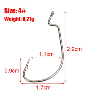 10/20pcs Fishing Hook Set Carbon Steel Wide Crank Offset Fishhook for Soft Worm Lure Barbed Hook carp Fishing Tackle accessories - ArtificialBeast