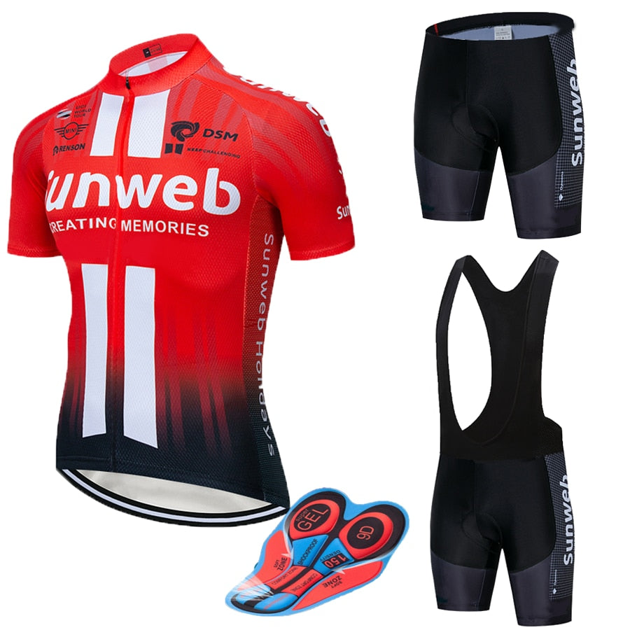 2019 RED SUNWEB pro Cycling wear Bike jersey Quick Dry Bicycle clotheing mens summer team Cycling Jerseys 20D bike shorts set - ArtificialBeast