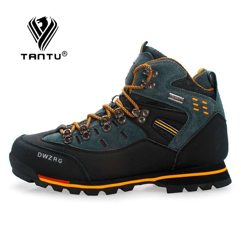 TANTU Men Hiking Shoes Waterproof Leather Shoes Climbing & Fishing Shoes New Popular Outdoor Shoes Men High Top Winter Boots - ArtificialBeast