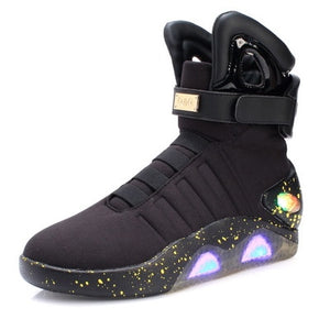 Men basketball shoes Led light shoes men sneakers High quality "Back to Future"led glowing shoes for men cosplay high top shoes - ArtificialBeast