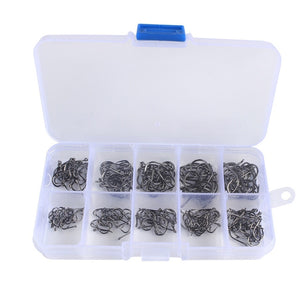 100-600pcs/Box High Carbon Steel Fishing hooks Mixed Size Barbed jig hook Carp Fishing Jig Head for Fly fishing Accessories - ArtificialBeast