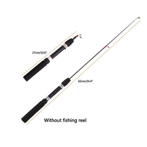 Ice Fishing Rod (Reel) Winter Super Short FRP Fiber Lightweight Retractable Telescopic Pole (Wheel) For Freshwater Saltwater - ArtificialBeast