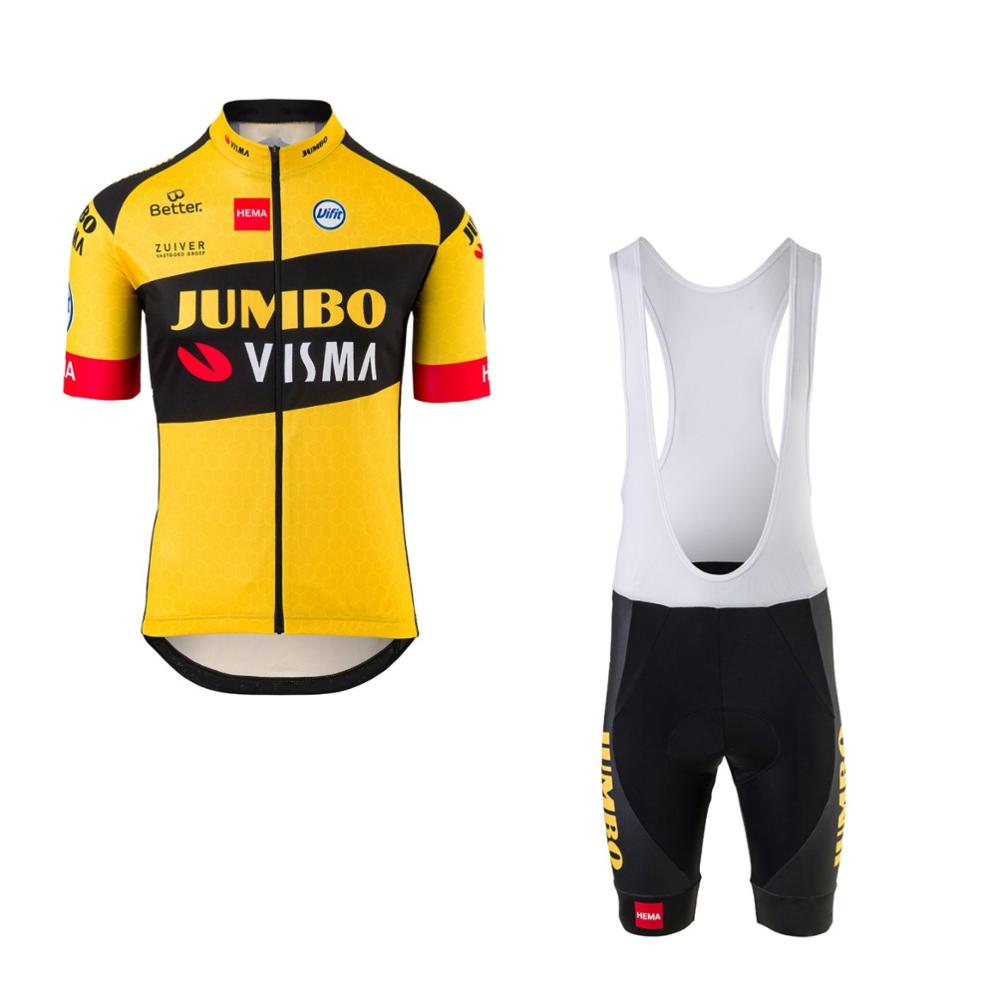 2020 new pro team jumbo visma cycling jersey set Bicycle maillot mens breathable MTB quick dry bike Ropa ciclismo 9D gel pad - ArtificialBeast