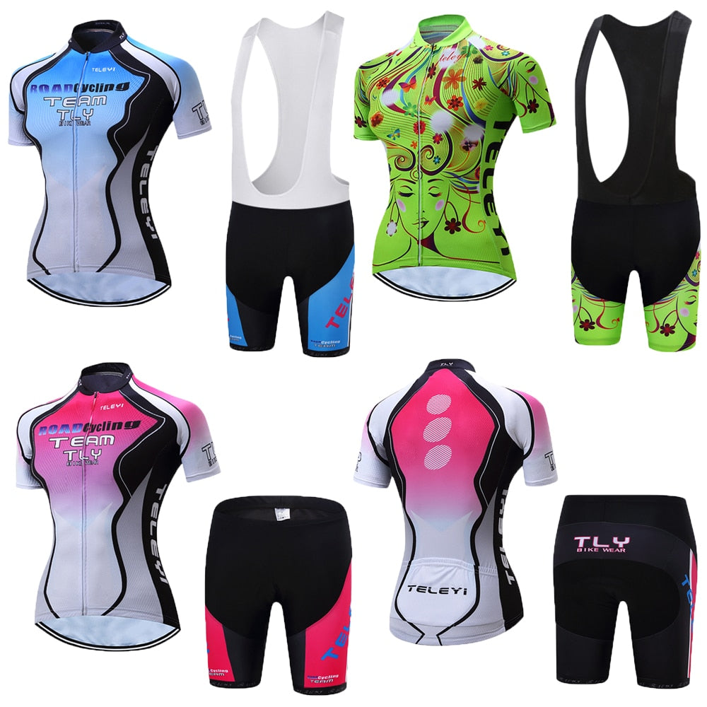 Pro 2020 woman short sleeve cycling jersey set sports outfit bike clothing kit mtb maillot cyclist bicycle clothes uniforme wear - ArtificialBeast