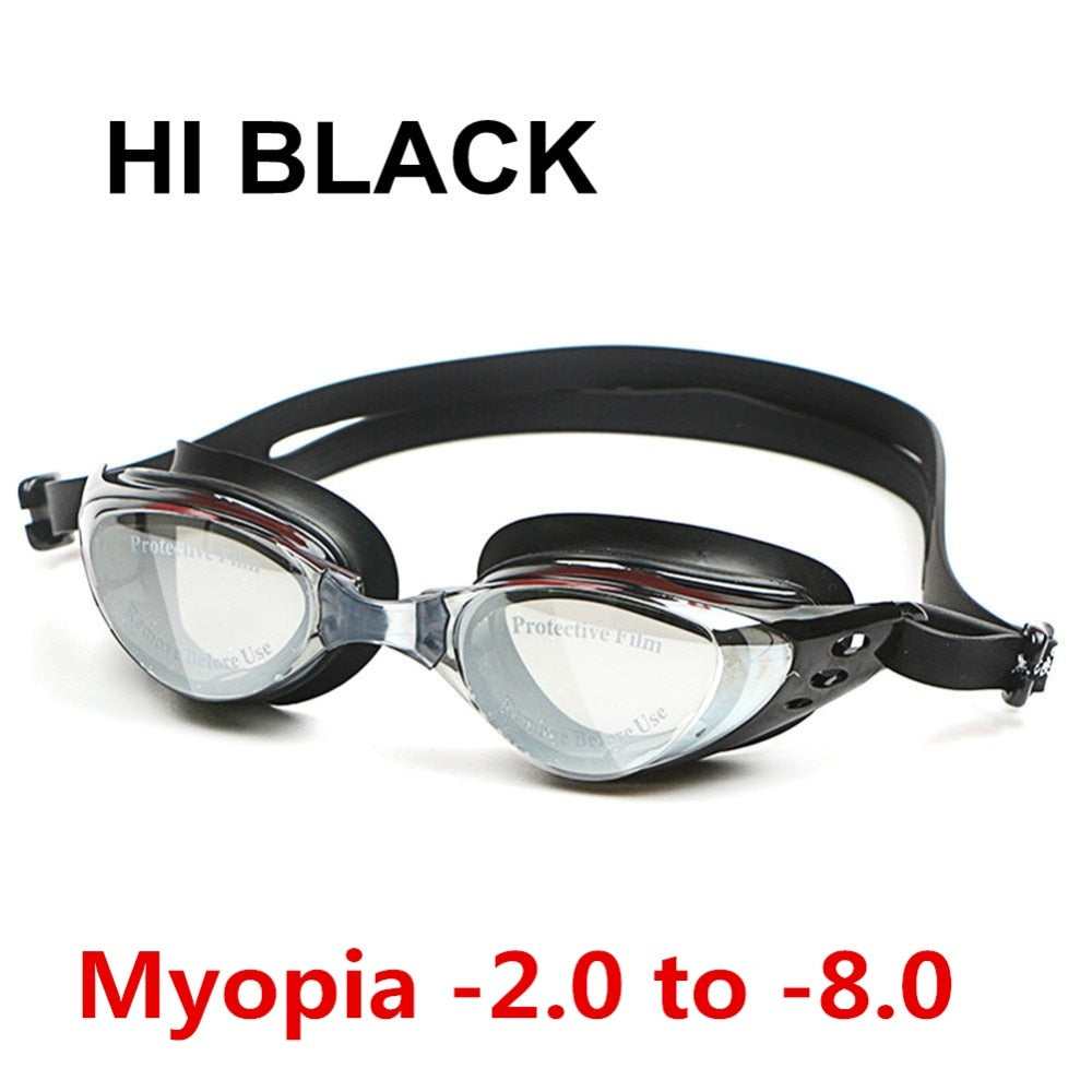 Swim Silicone Anti-fog Coated Water diopter Swimming Eyewear glasses mask Adult Prescription Optical Myopia Swimming Goggles - ArtificialBeast