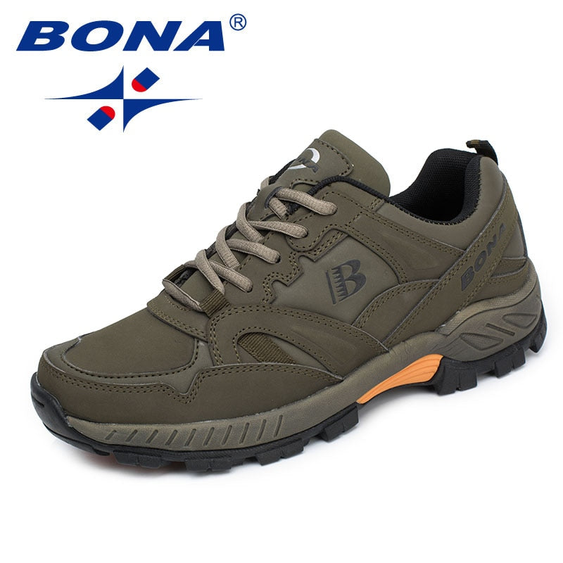 BONA New Classics Style Men Hiking Shoes Lace Up Men Athletic Shoes Outdoor Jogging Sneakers Comfortable Soft Fast Free Shipping - ArtificialBeast