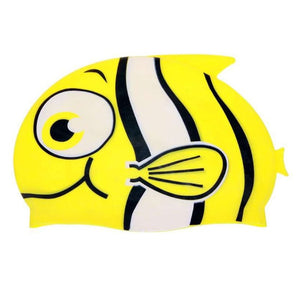 Cartoon Swimming Cap Children Waterproof Animal fish Print kids swim caps silicone Swimming hat - ArtificialBeast