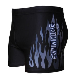 Flame Pattern Men Male Swimming Swimwear Boxer Shorts Bathing Suit Trunks Swim Black Blue Beach Wear Briefs Swimsuit Beachwear - ArtificialBeast