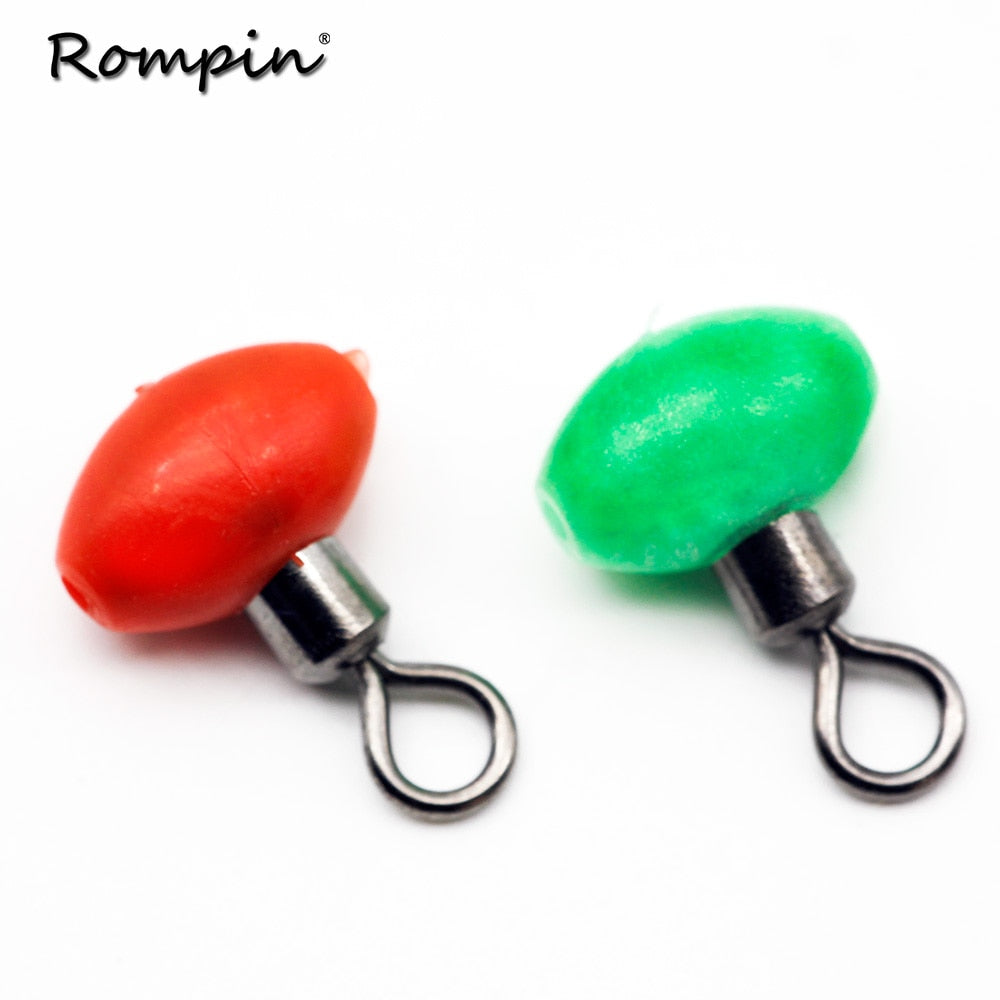 Rompin 20pcs/bag Cross-Line Swivels & Bead T Shape Pulley Slide Rig Connector Luminous Green Saltwater Fishing Terminal Tackle - ArtificialBeast