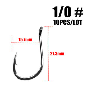 ISE Fishing Hook ISEAMA With Eye 50358 1/0-10#  10pcs/lot  High Carbon  Carp Catfish Anzol Peche Japan Tackle Fishing hook owner - ArtificialBeast