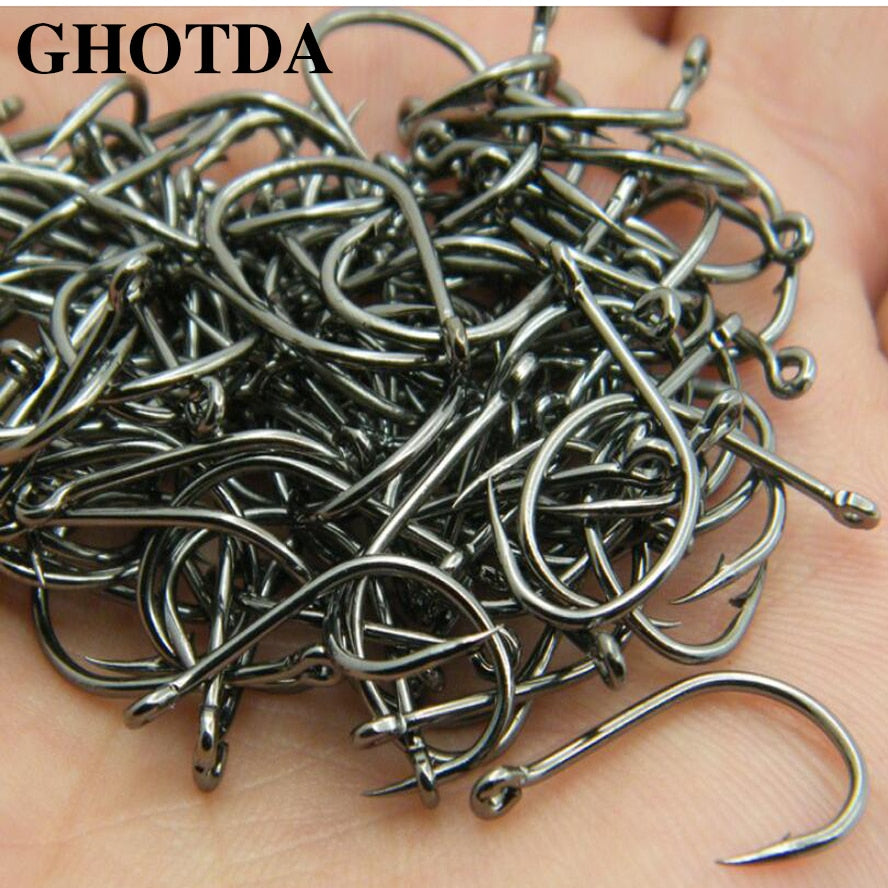 GHOTDA 100pcs Iseama Circle Carp Fishing Hook Size #4 #6 #8 #10 #12 - ArtificialBeast