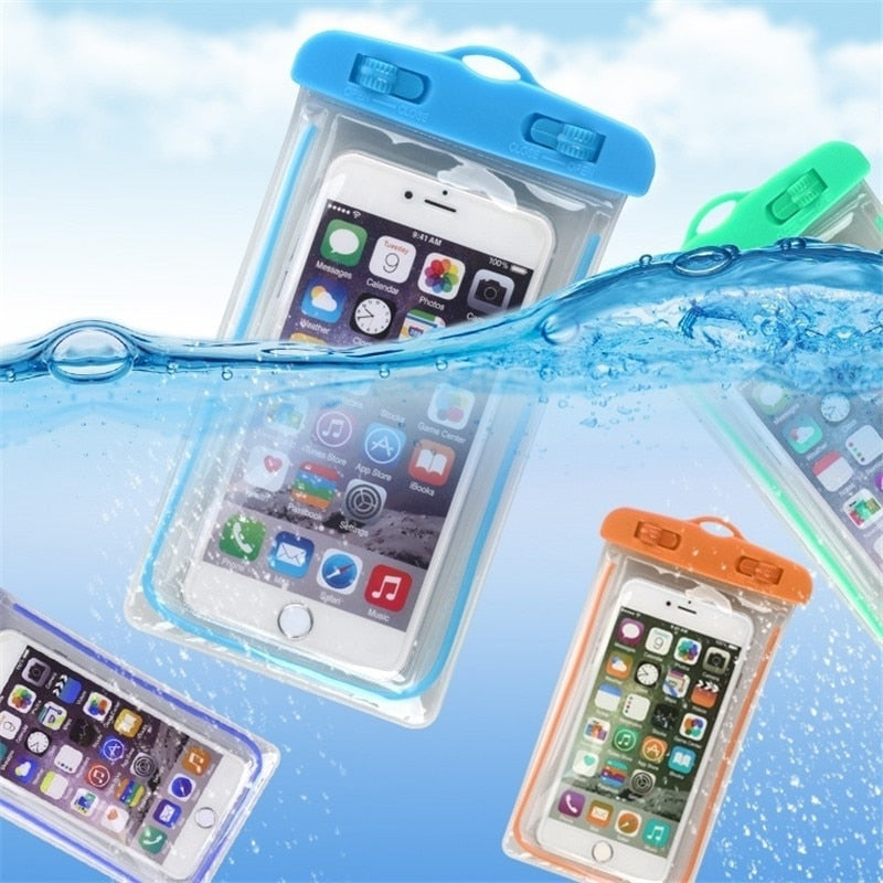 Summer Luminous Waterproof Pouch Swimming Gadget Beach Dry Bag Phone Case Cover Camping Skiing Holder For Cell Phone 3.5-6Inch - ArtificialBeast