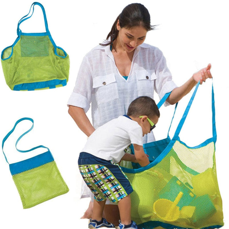 Foldable Portable Beach Bag Kids Children Mesh Storage Bag Outdoor Beach Park Swimming Toys Towel Clothes Organizer Swimming Bag - ArtificialBeast