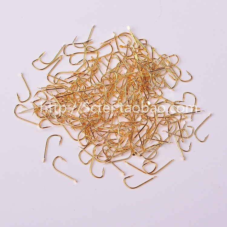 100Pcs  Fishing Hook 1/2/3/4/5/6/7/8 Sizes New Kanto Barbless Hooks high Carbon Steel Carbon Steel Fishhooks Gold sleeve - ArtificialBeast