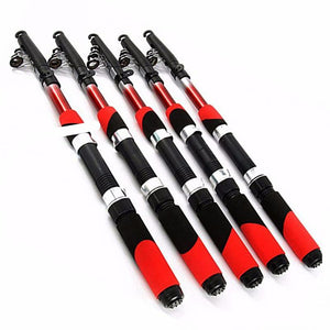 1.8M 2.1M 2.4M 2.7M 3.0M 3.6M 4.5M Portable Telescopic Fishing Rod Glass Fiber Fishing Pole Travel Sea Fishing Spinning Rod - ArtificialBeast