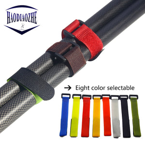 HAODIAOZHE 1Pcs Reusable Fishing Rod Tie Holder Strap Fastener Suspenders Hook Loop Cord Belt Fishing Tackle Accessories YU329 - ArtificialBeast