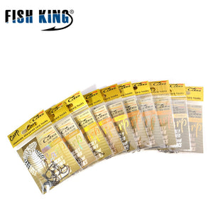 FISH KING Carbon Steel Fishing Hooks Bared Hook Size #3-#10 Carp Fishing With Ringed ship for fishing Pesca Peche - ArtificialBeast