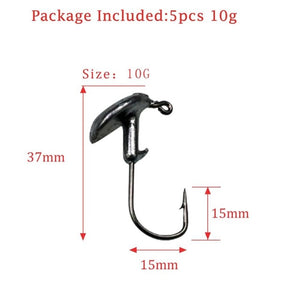 5pcs/lot Jump Jig Head Fishing Hook 3.5g 5g 7g 10g 14g Tumbler Anti-hanging grass Lead Head Fishing Hooks Soft Lure Tackle - ArtificialBeast