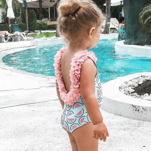 2019 New Toddler Infant Baby Girls Watermelon Swimsuit One-piece Floral Swimwear Swimming Costume Summer Cute Bikini - ArtificialBeast