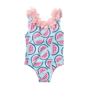2019 New Toddler Infant Baby Girls Watermelon Swimsuit One-piece Floral Swimwear Swimming Costume Summer Cute Bikini - ArtificialBeast