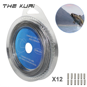 THEKUAI 10M 7 Strands Coated Braided Stainless Wire Fishing Rigging Material Coating Wire Leader Coating Wire Lead Fish Line - ArtificialBeast