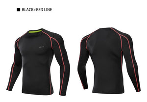 Outto Men's Cycling Base Layers Long Sleeves Compression Quick Dry Elastic Slim Jogging Training Breathable Bicycle Underwear - ArtificialBeast